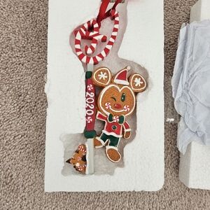 Disney Gingerbread Mickey Holiday Ornament - Red, Green, White